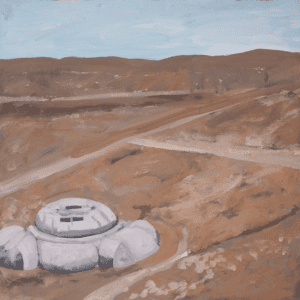 Obra "Engaño de la estación del desierto" del artista Alonso Cedillo